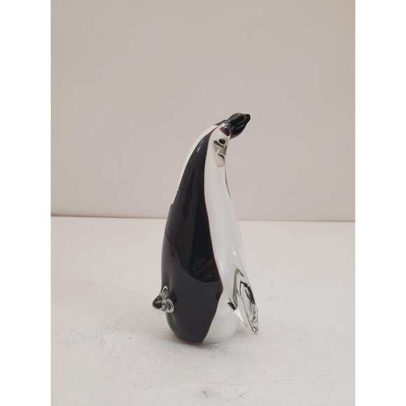 Murano Glass Penguin Large Emperor Penguin Sculpture Murano Italy Sommerso - Picture 5 of 10